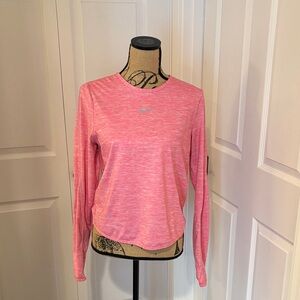 Nike Women's Heathered Pink Long Sleeve running shirt